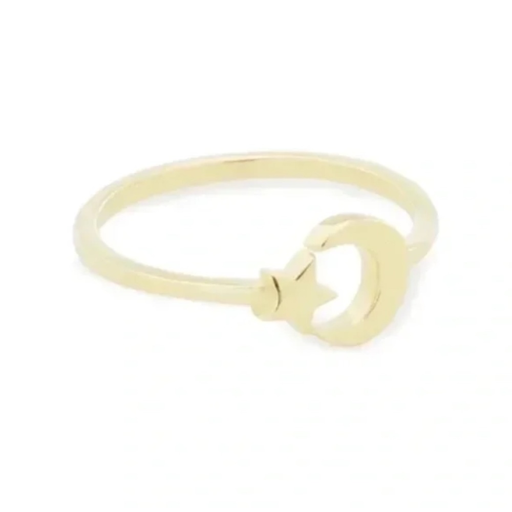 SHASHI Crescent Moon & Star Ring 7.5